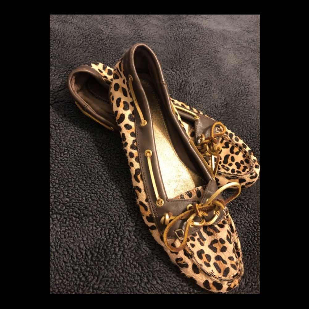 Sperry Cheetah Loafers / Boat Shoes , Size 8
